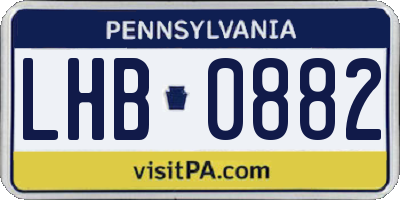 PA license plate LHB0882