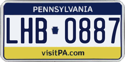 PA license plate LHB0887