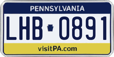 PA license plate LHB0891