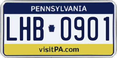 PA license plate LHB0901