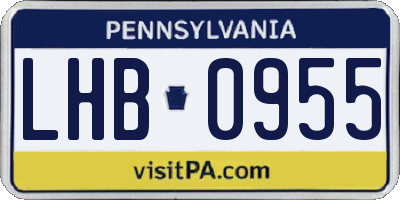 PA license plate LHB0955