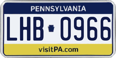 PA license plate LHB0966