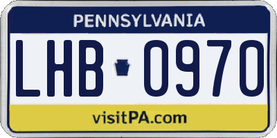 PA license plate LHB0970