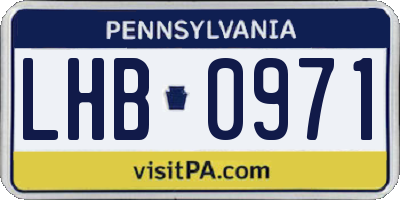 PA license plate LHB0971