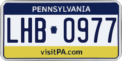 PA license plate LHB0977