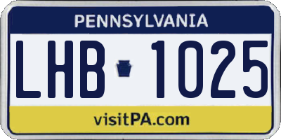 PA license plate LHB1025