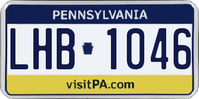 PA license plate LHB1046