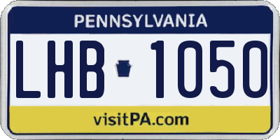 PA license plate LHB1050