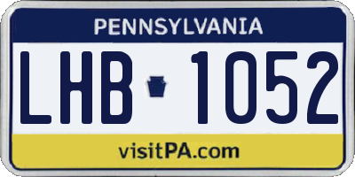 PA license plate LHB1052