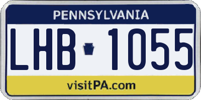 PA license plate LHB1055