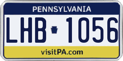PA license plate LHB1056
