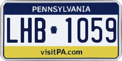 PA license plate LHB1059