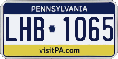 PA license plate LHB1065