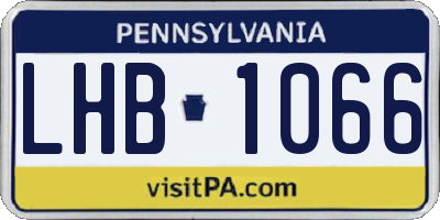 PA license plate LHB1066