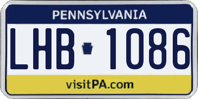 PA license plate LHB1086