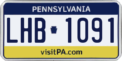 PA license plate LHB1091
