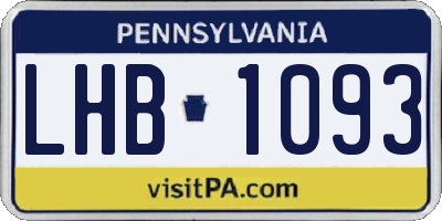 PA license plate LHB1093
