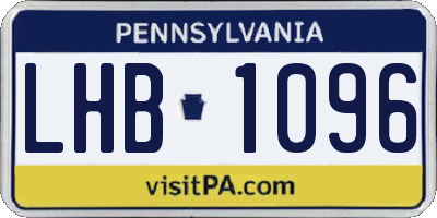 PA license plate LHB1096