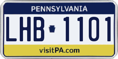 PA license plate LHB1101