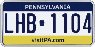 PA license plate LHB1104
