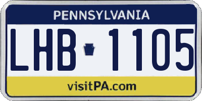 PA license plate LHB1105