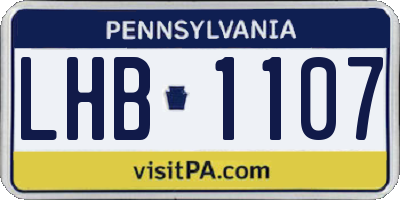 PA license plate LHB1107