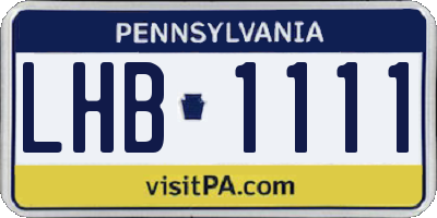 PA license plate LHB1111