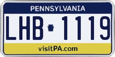 PA license plate LHB1119