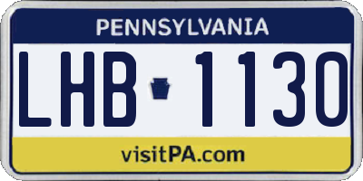 PA license plate LHB1130