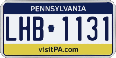 PA license plate LHB1131