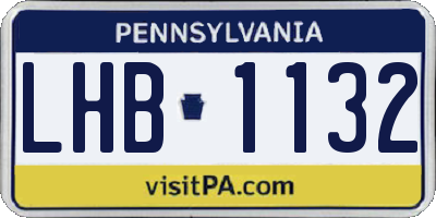 PA license plate LHB1132