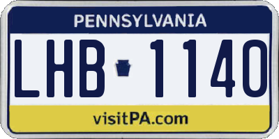 PA license plate LHB1140