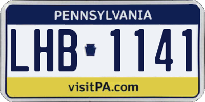 PA license plate LHB1141