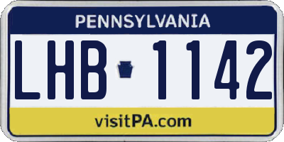 PA license plate LHB1142