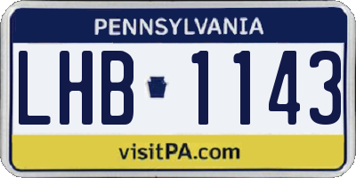 PA license plate LHB1143