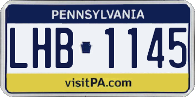PA license plate LHB1145