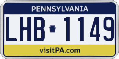 PA license plate LHB1149