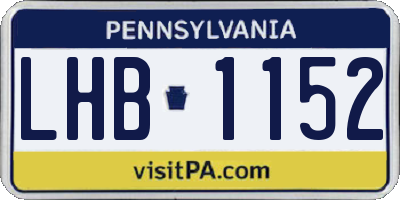 PA license plate LHB1152