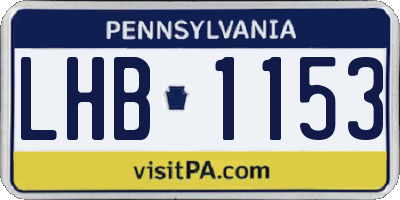 PA license plate LHB1153