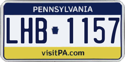 PA license plate LHB1157