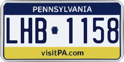 PA license plate LHB1158