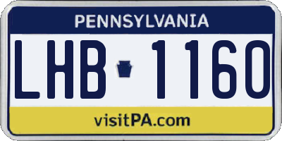 PA license plate LHB1160