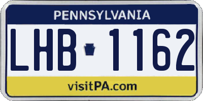 PA license plate LHB1162