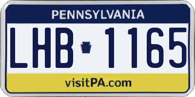 PA license plate LHB1165