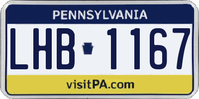 PA license plate LHB1167