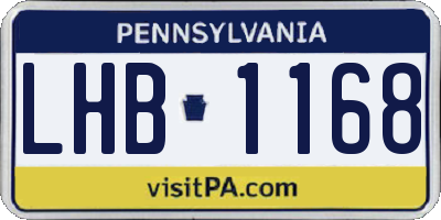 PA license plate LHB1168