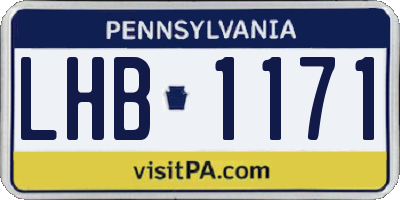 PA license plate LHB1171