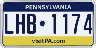 PA license plate LHB1174
