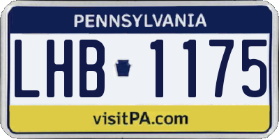 PA license plate LHB1175