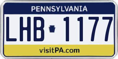 PA license plate LHB1177